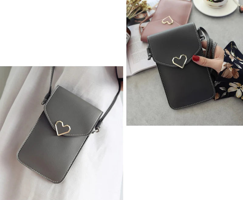Soft Leather Crossbody Bags for Women Solid Color Shoulder Bag Cell Phone Purse Small Handbags Girls NEW
