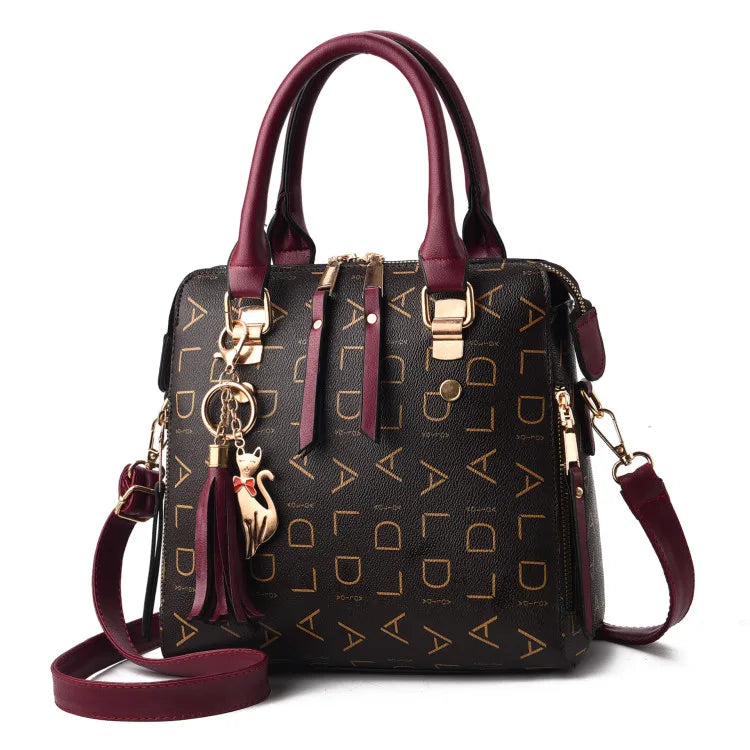 New Tassel Designers Fashion Women PU Leather Bag Large Capacity Shoulder Bags Casual Tote Simple Top-handle HandBags