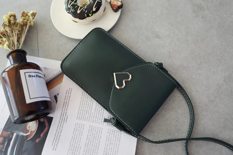 Soft Leather Crossbody Bags for Women Solid Color Shoulder Bag Cell Phone Purse Small Handbags Girls NEW