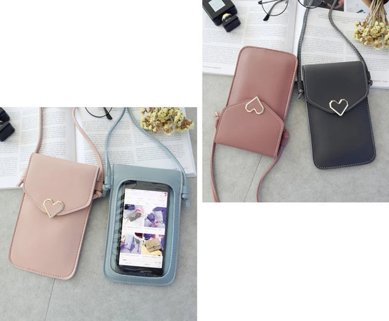 Soft Leather Crossbody Bags for Women Solid Color Shoulder Bag Cell Phone Purse Small Handbags Girls NEW
