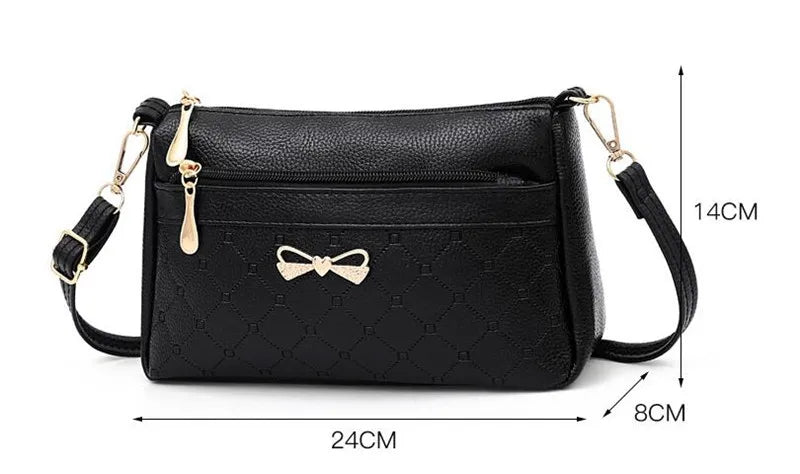 Women Bowknot Leather Small Handbags Female Shoulder Crossbody Bag High Quality Ladies Messenger Purse Tote