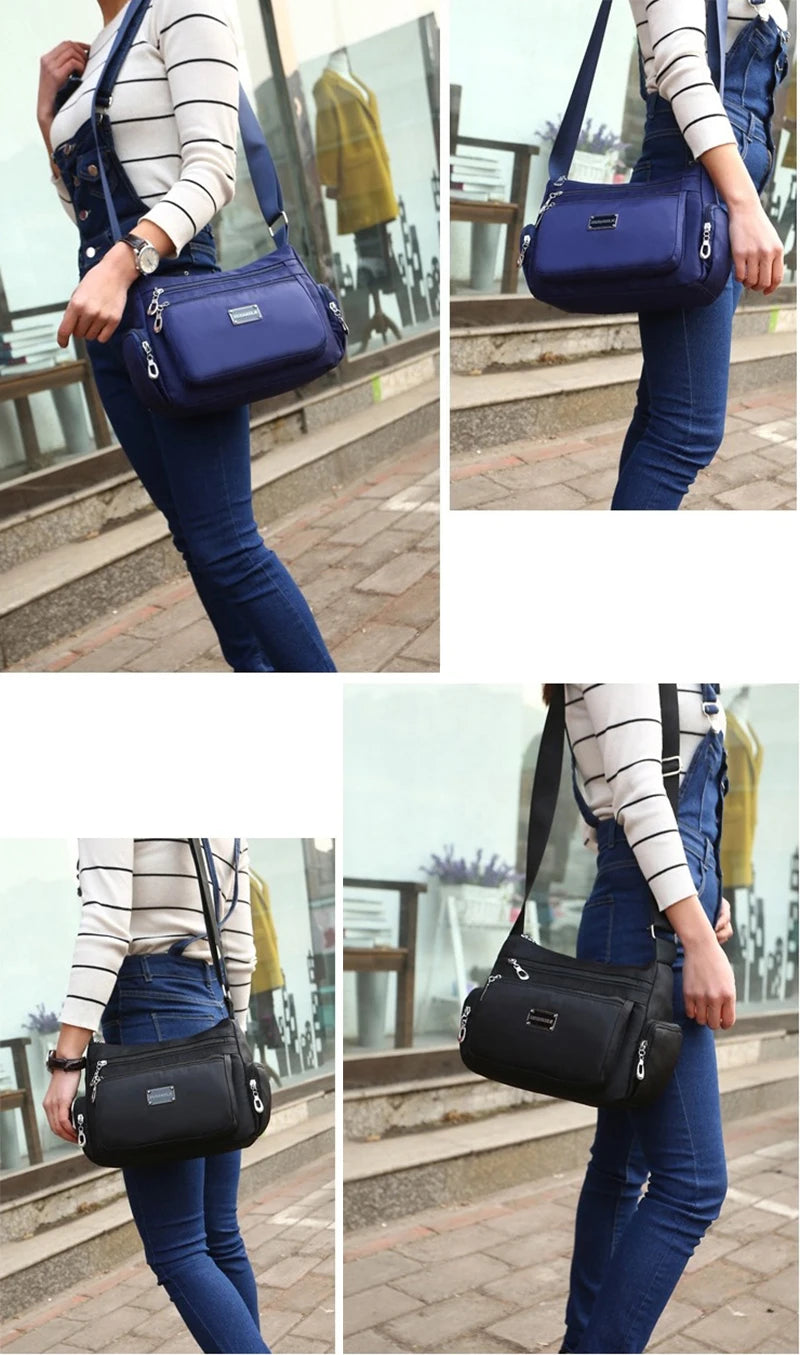 Women Casual Bolsos Messenger Bag Waterproof Nylon Shoulder Bag Large Capacity Mom Handbags Tote Crossbody Pack sac a main Purse