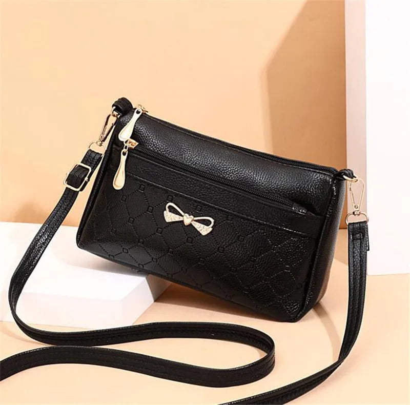 Women Bowknot Leather Small Handbags Female Shoulder Crossbody Bag High Quality Ladies Messenger Purse Tote