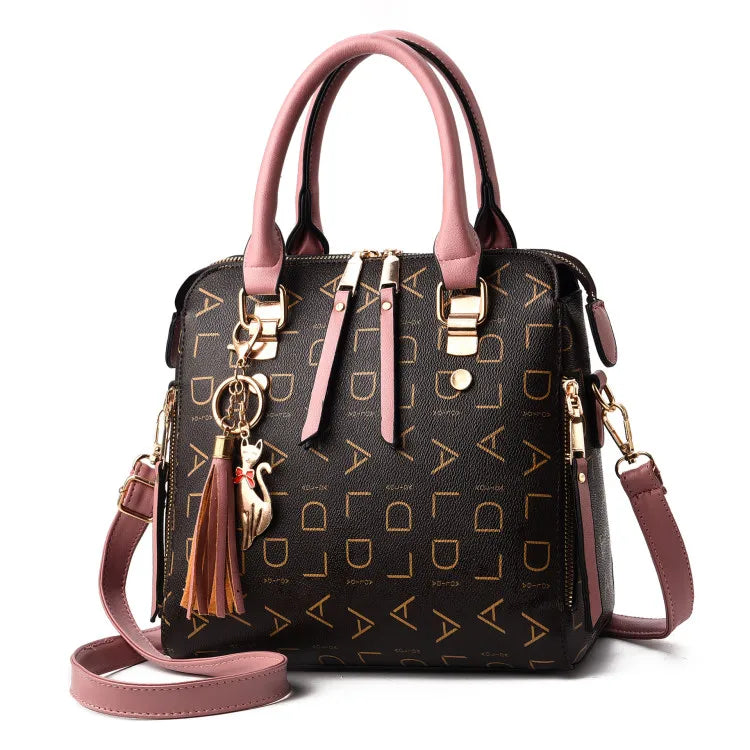 New Tassel Designers Fashion Women PU Leather Bag Large Capacity Shoulder Bags Casual Tote Simple Top-handle HandBags
