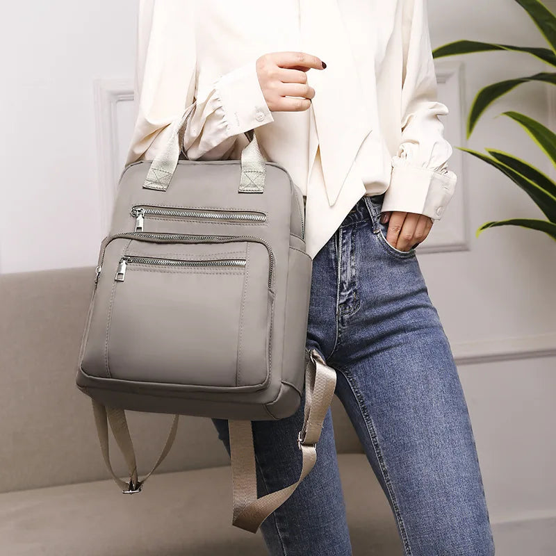 Women Backpack Travel Casual Waterproof Oxford Shoulder Bags Female Large Capacity Handbag Rucksack Black Purse School Pack