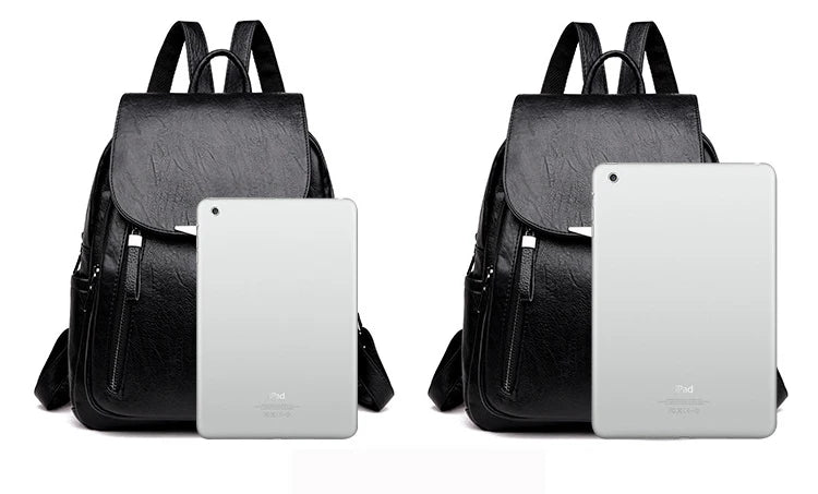 Women's Backpack Travel Large Backpack PU Leather Handbag Schoolbag For Girls Female Shoulder Back mochila