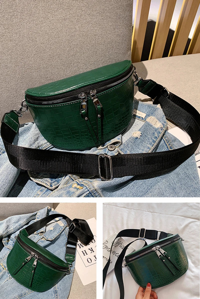 Luxury Designer Saddle Women's Chest Bag High Quality Crossbody Bags Female Fashion Chain Handbag Hobos Bag Banana Belt Purse
