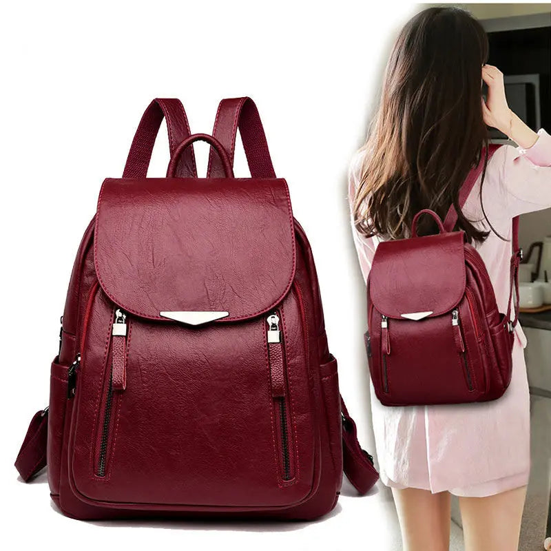 Women's Backpack  Travel Large Backpack PU Leather Handbag  Schoolbag For Girls Women's bag Female Shoulder Back mochila