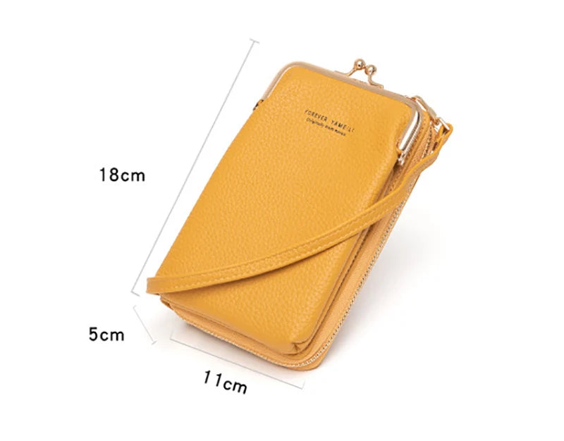 Fashion New Large Capacity Phone Purse for Women PU Leather Crossbody Shoulder Bag Pouch Female Casual Handbag Pack