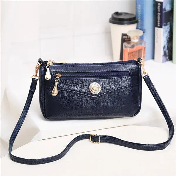 Small Fashion Shoulder Bags for Women Soft Leather mama Handbags Crossbody Messenger Bag Purse Solid Color Clutch