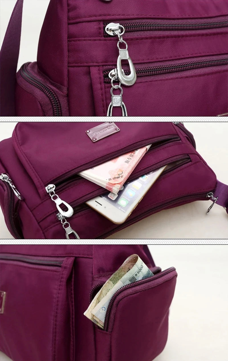 Women Casual Bolsos Messenger Bag Waterproof Nylon Shoulder Bag Large Capacity Mom Handbags Tote Crossbody Pack sac a main Purse