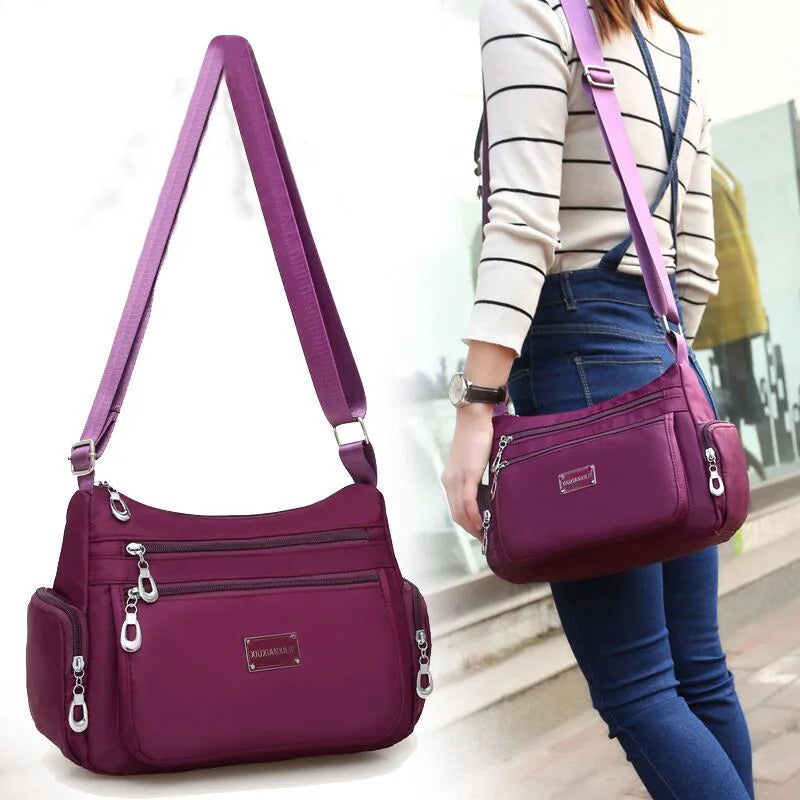Women Casual Bolsos Messenger Bag Waterproof Nylon Shoulder Bag Large Capacity Mom Handbags Tote Crossbody Pack sac a main Purse