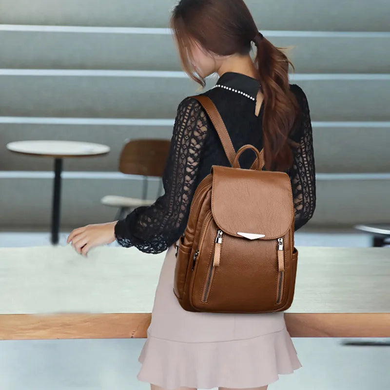 New Arrival Pu Leather Backpack Shoulder Bags For Women Fashion Travel Knapsack High Quality Rucksack School Bag 