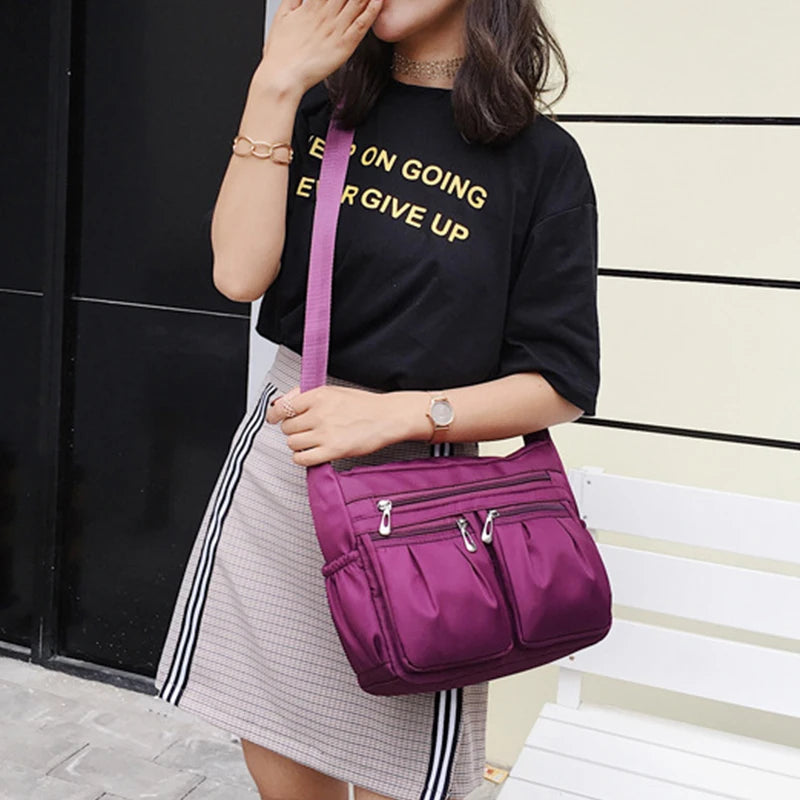 Nylon Crossbody Bag For Women Large Capacity Shoulder Bag Multi-pocket Female Bag Shopping Travel Lady Handbag Leisure Purse sac