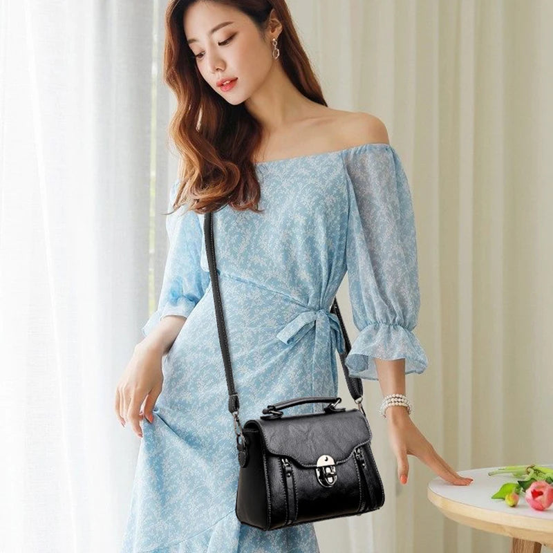 Women's Handbag New PU Leather Fashion Lock Design Large Capacity Shoulder Bag Female Crossbody Tote Messenger Bag bolsos