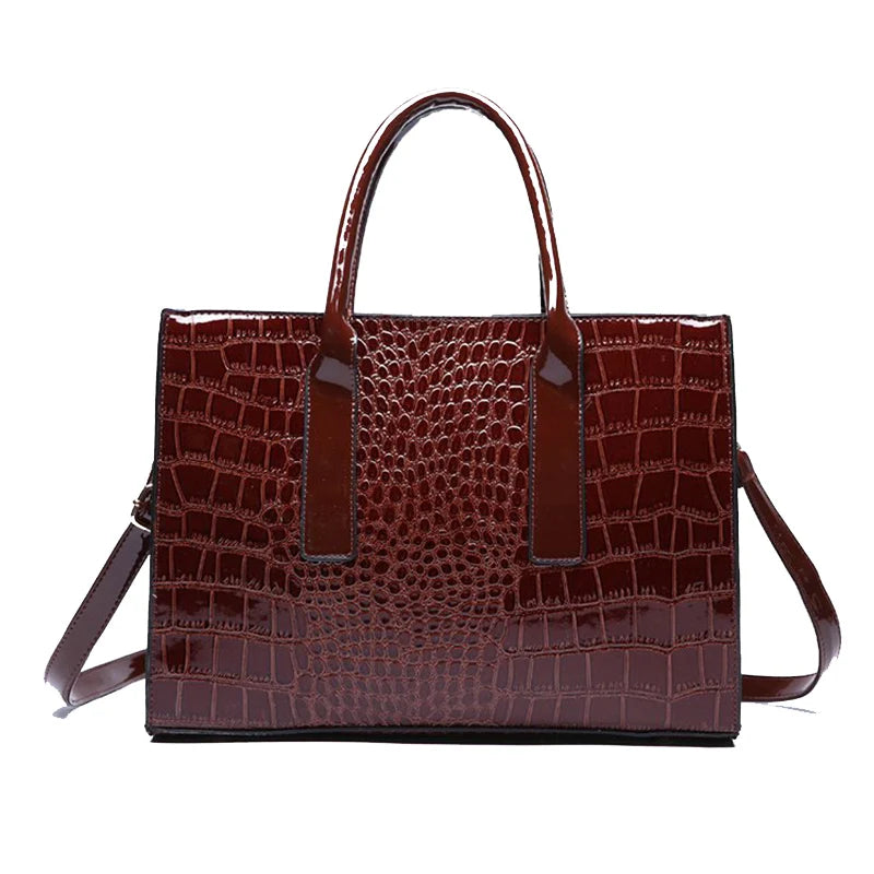 Luxury Handbags Alligator Designer PU Patent Leather Crossbody Bag For Women Tote Retro Ladies Messegner Shoulder Bag Bolsa