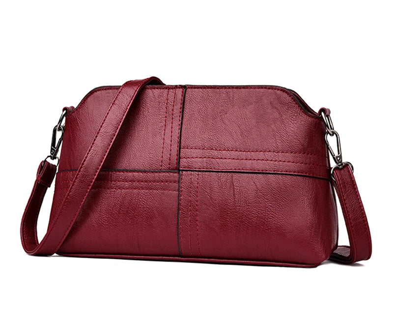 New Casual mama Messenger Bags Crossbody PU Leather Black Handbags for Women Small Shoulder Bag Purse
