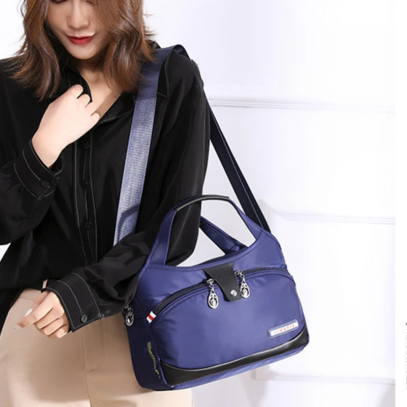 Women Crossbody Bags Large-Capacity Oxford Cloth Sling Crossbody Bag Waterproof Anti-Theft Female Travel Shopper Mommy Hand Bag