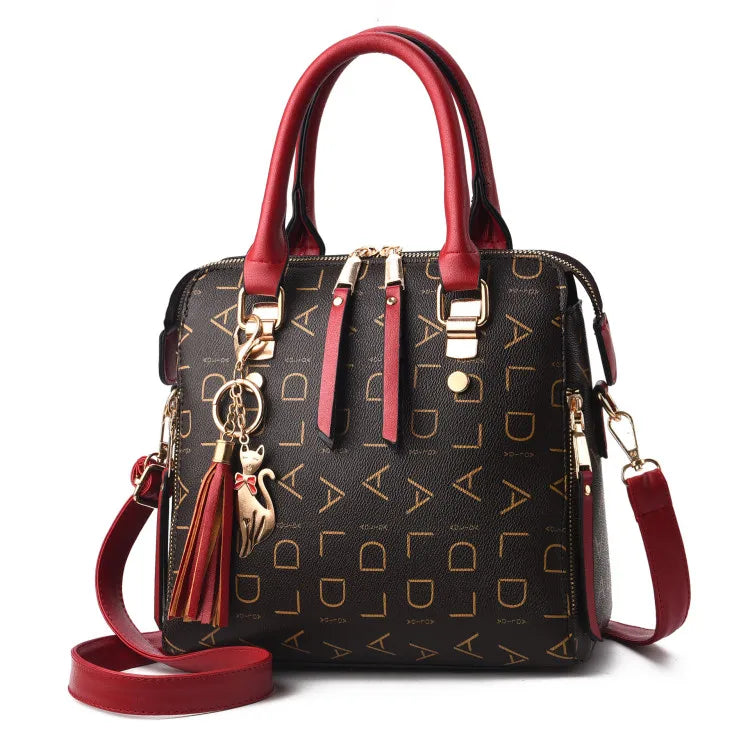 New Tassel Designers Fashion Women PU Leather Bag Large Capacity Shoulder Bags Casual Tote Simple Top-handle HandBags