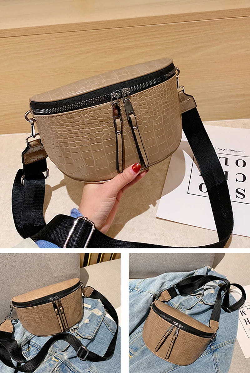 Luxury Designer Saddle Women's Chest Bag High Quality Crossbody Bags Female Fashion Chain Handbag Hobos Bag Banana Belt Purse