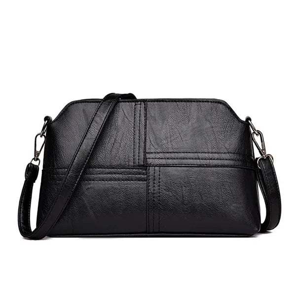 New Casual mama Messenger Bags Crossbody PU Leather Black Handbags for Women Small Shoulder Bag Purse
