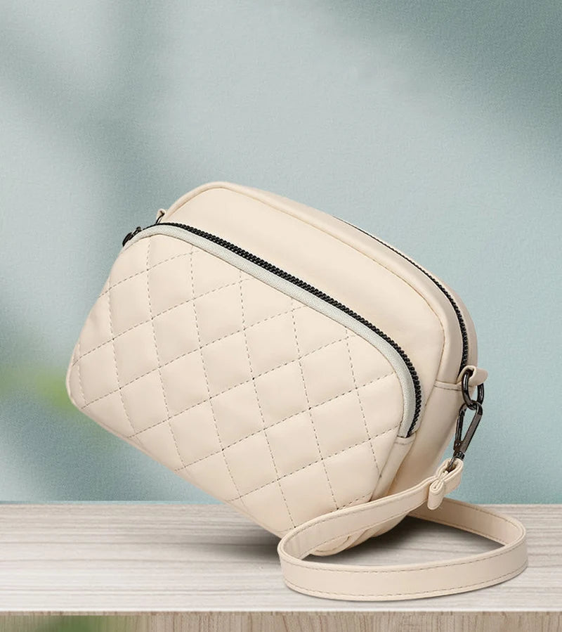 Simple Fashion Plaid Shoulder Bags For Women PU Leather Crossbody Messenger Bag Phone Purse Lady Small Handbag Clutch