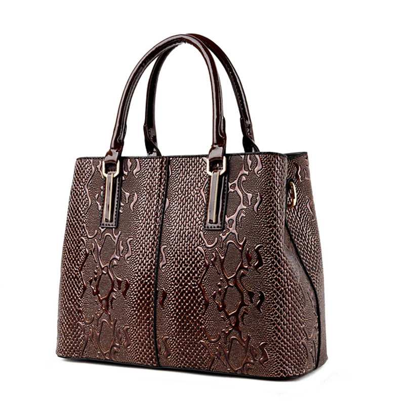 Luxury New Large Capacity Women Bag PU Leather Ladies Handbags  and Purse Fashion Shiny Girls Shoulder Messenger Bag Female Tote