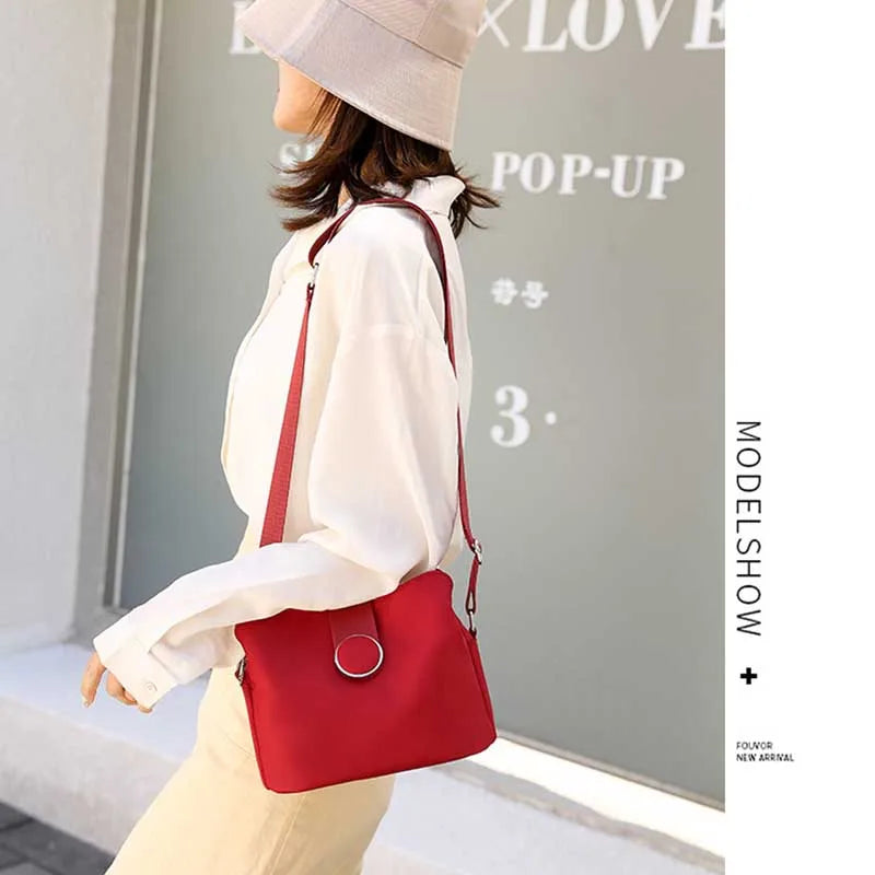 Vintage Nylon Waterproof Shoulder Bag Women Wild Crossbody Bag Simple Messenger Bag Daily Female Handbag Travel Lady Purse Bolso