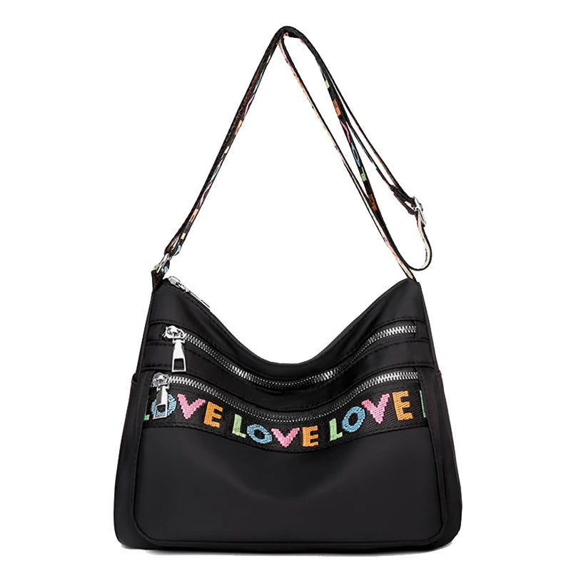 Women's Crossbody Bag Waterproof Nylon Oxford Shoulder Messenger Bags Casual Large Capacity Handbag Ladies Travel Shopping Tote