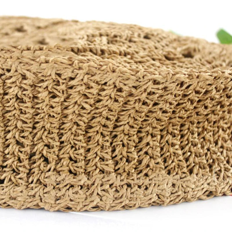 Summer Round Straw Bag Women Woven Rattan Beach Bag Hot New Shoulder Bag Circle Hollow Out Handle Bag Casual Shopper Tote Pouch