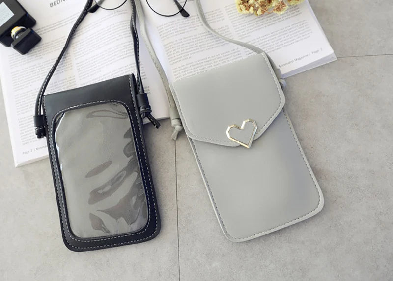 Soft Leather Crossbody Bags for Women Solid Color Shoulder Bag Cell Phone Purse Small Handbags Girls NEW