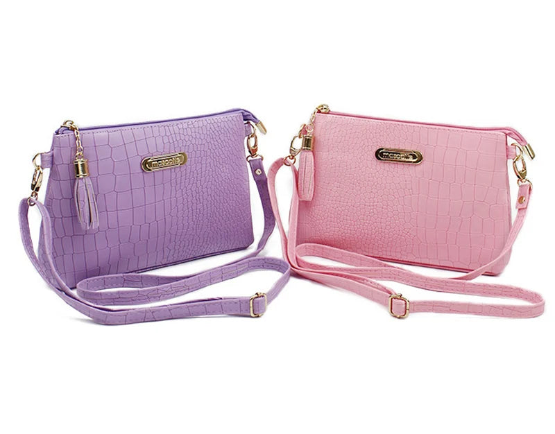 Fashion Alligator Pattern Shoulder Messenger Bags for Women PU Leather Handbag Small Phone Purse Crossbody Pack