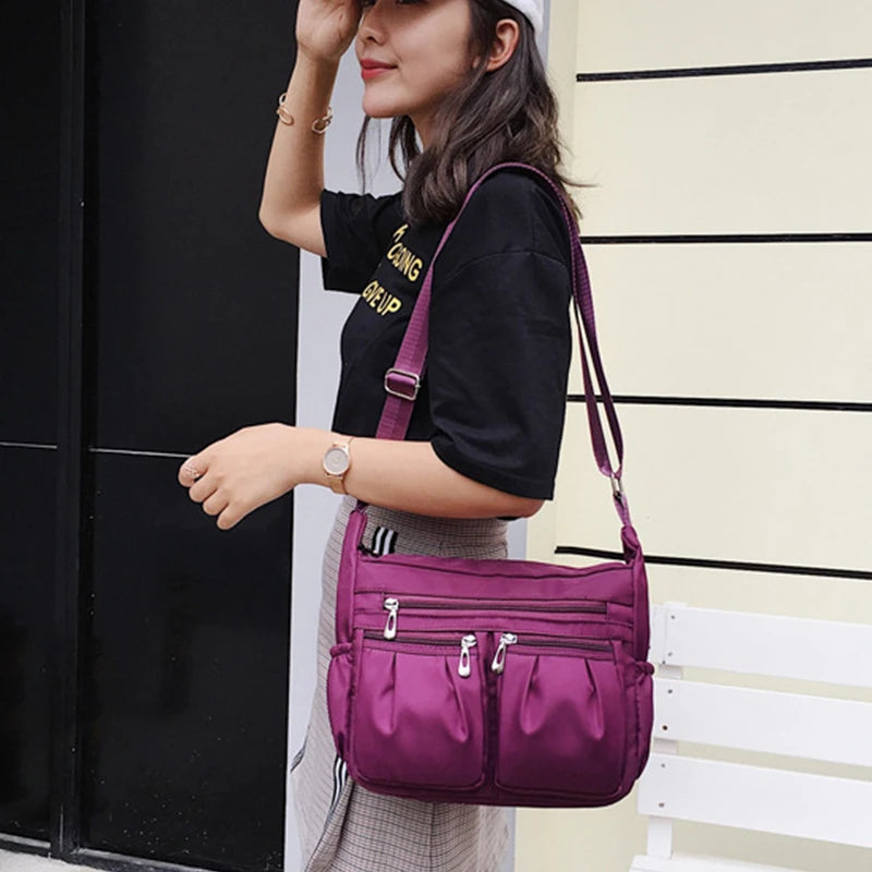 Nylon Crossbody Bag For Women Large Capacity Shoulder Bag Multi-pocket Female Bag Shopping Travel Lady Handbag Leisure Purse sac
