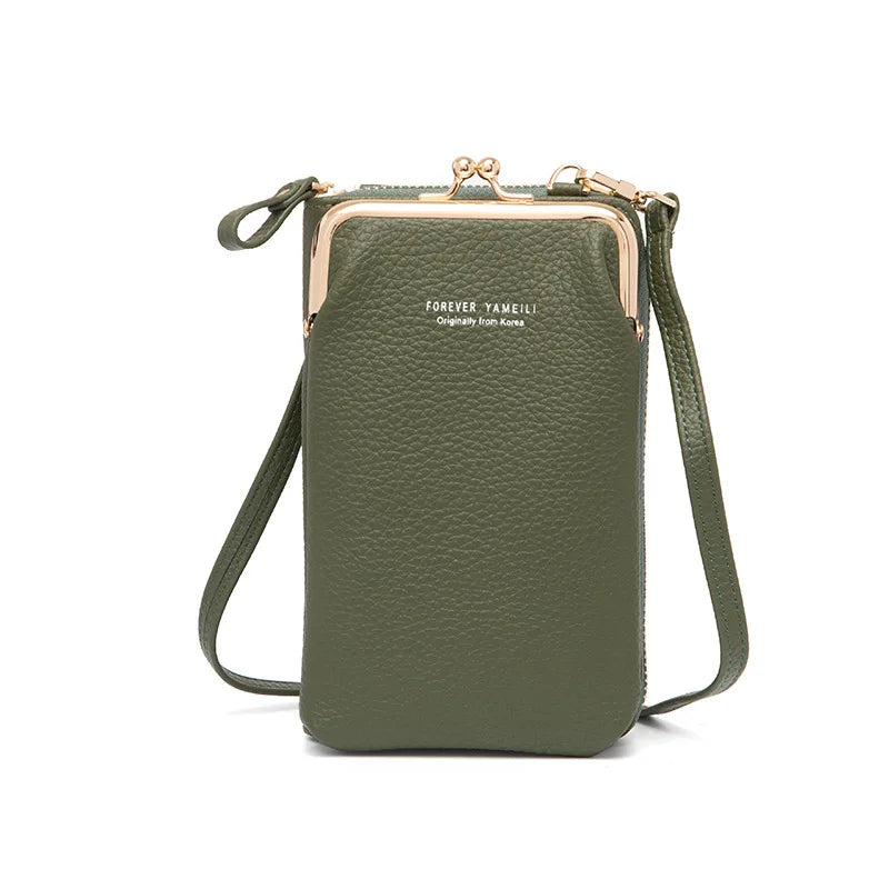 Fashion New Large Capacity Phone Purse for Women PU Leather Crossbody Shoulder Bag Pouch Female Casual Handbag Pack