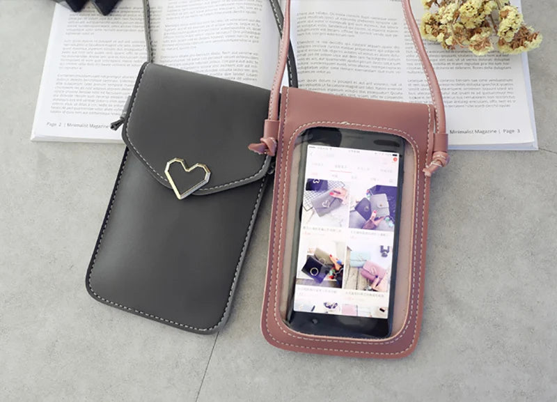 Soft Leather Crossbody Bags for Women Solid Color Shoulder Bag Cell Phone Purse Small Handbags Girls NEW