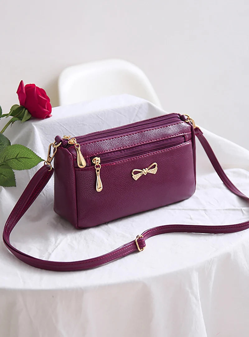 New Arrivals Women Shoulder Crossbody Bags Purse Bowknot PU Leather Messenger Handbags Small Phone Pocket for mama