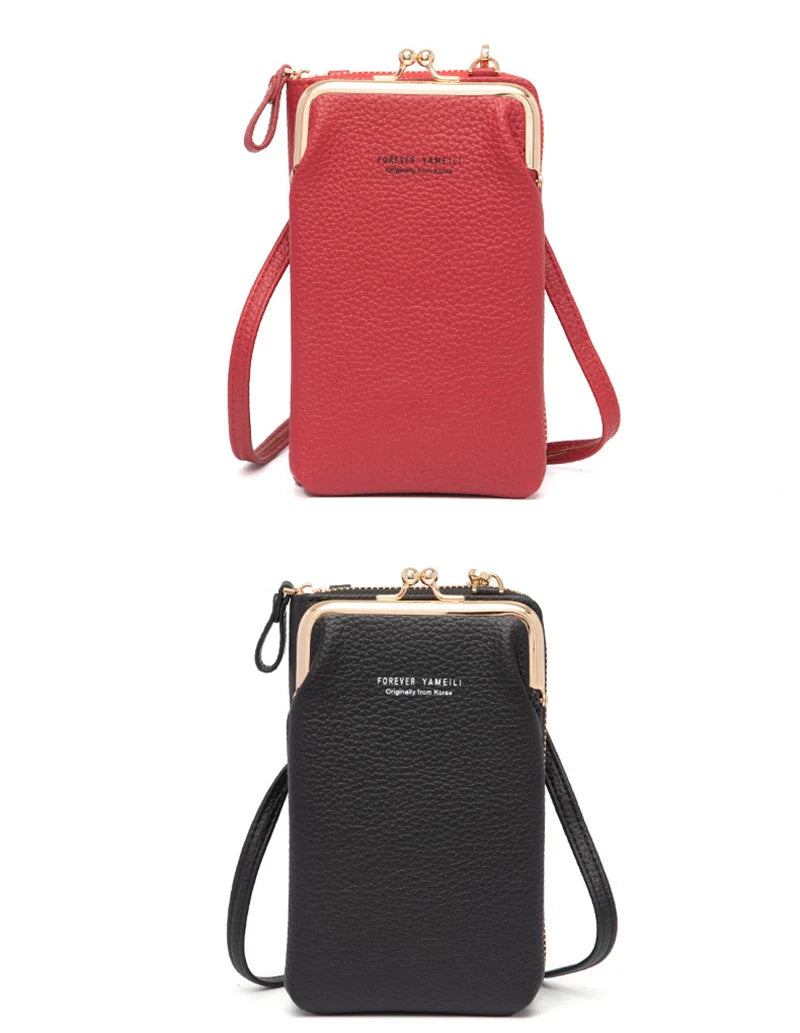 Fashion New Large Capacity Phone Purse for Women PU Leather Crossbody Shoulder Bag Pouch Female Casual Handbag Pack