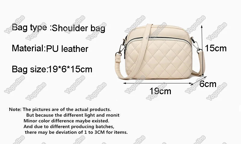 Simple Fashion Plaid Shoulder Bags For Women PU Leather Crossbody Messenger Bag Phone Purse Lady Small Handbag Clutch