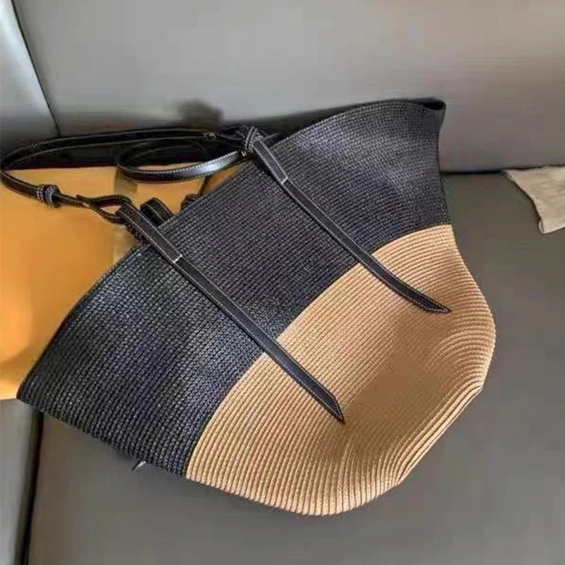Lady Summer Beach Straw Basket Bags Casual Rattan Large Capacity Totes Women Brands Designer Handbags Wicker Woven Shoulder Bags