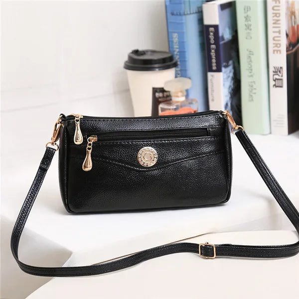 Small Fashion Shoulder Bags for Women Soft Leather mama Handbags Crossbody Messenger Bag Purse Solid Color Clutch