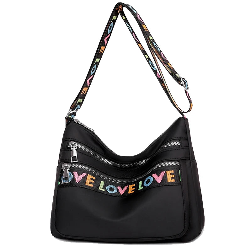 Women's Crossbody Bag Waterproof Nylon Oxford Shoulder Messenger Bags Casual Large Capacity Handbag Ladies Travel Shopping Tote