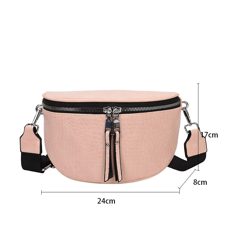 Luxury Designer Saddle Women's Chest Bag High Quality Crossbody Bags Female Fashion Chain Handbag Hobos Bag Banana Belt Purse