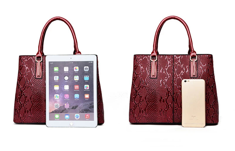 Luxury New Large Capacity Women Bag PU Leather Ladies Handbags  and Purse Fashion Shiny Girls Shoulder Messenger Bag Female Tote