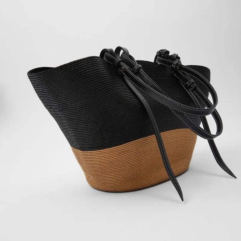 Lady Summer Beach Straw Basket Bags Casual Rattan Large Capacity Totes Women Brands Designer Handbags Wicker Woven Shoulder Bags