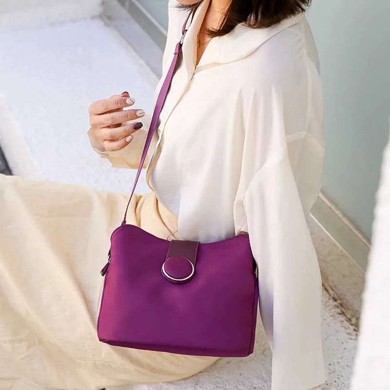 Vintage Nylon Waterproof Shoulder Bag Women Wild Crossbody Bag Simple Messenger Bag Daily Female Handbag Travel Lady Purse Bolso