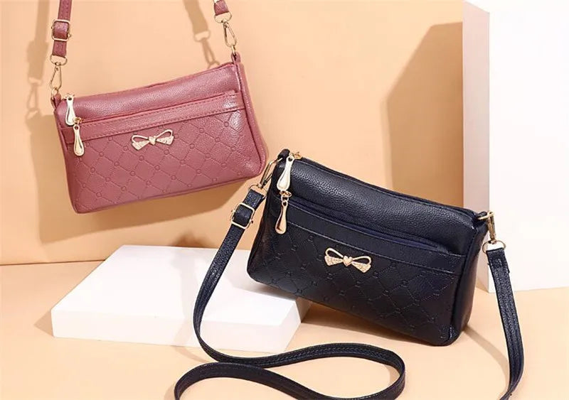 Women Bowknot Leather Small Handbags Female Shoulder Crossbody Bag High Quality Ladies Messenger Purse Tote