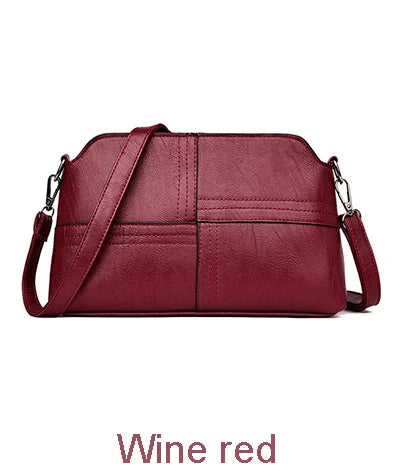 New Casual mama Messenger Bags Crossbody PU Leather Black Handbags for Women Small Shoulder Bag Purse
