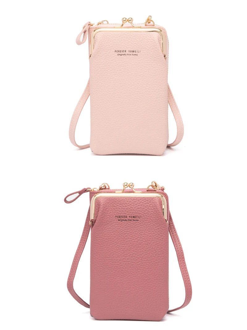 Fashion New Large Capacity Phone Purse for Women PU Leather Crossbody Shoulder Bag Pouch Female Casual Handbag Pack