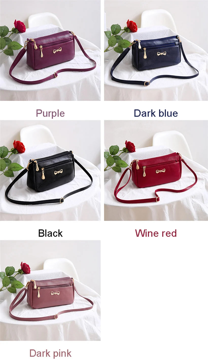 New Arrivals Women Shoulder Crossbody Bags Purse Bowknot PU Leather Messenger Handbags Small Phone Pocket for mama