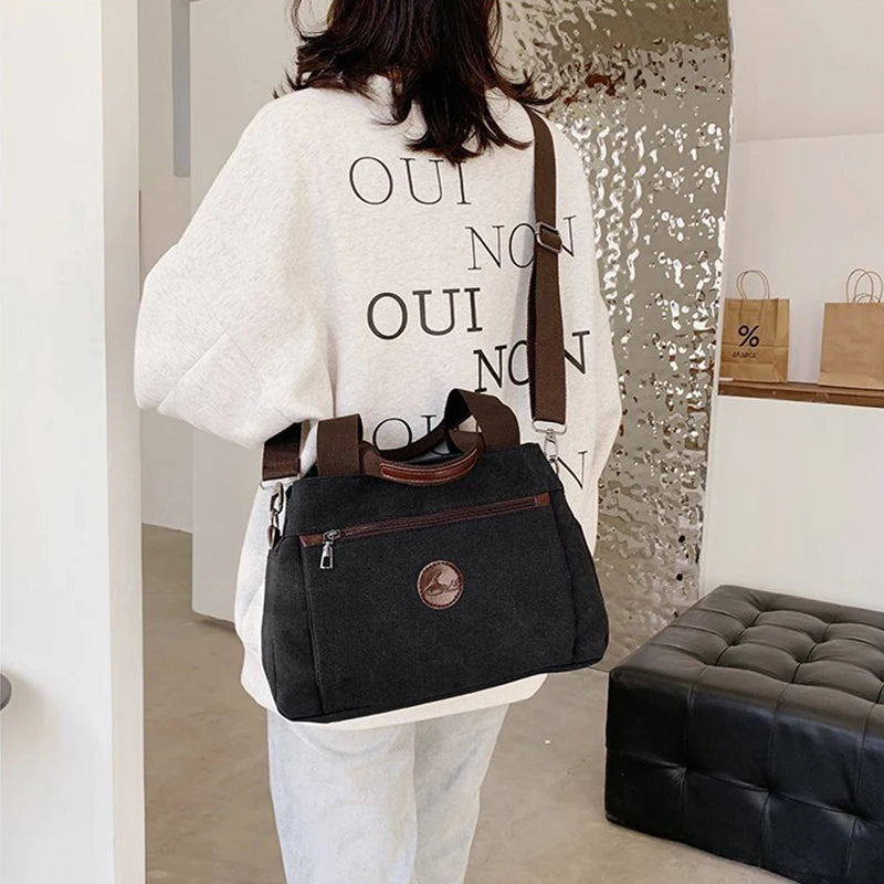 Women Casual Handbags Canvas Crossbody Bag for Woman Big Capacity Shoulder Tote Female Shopping Designer Messenger Bags bolso